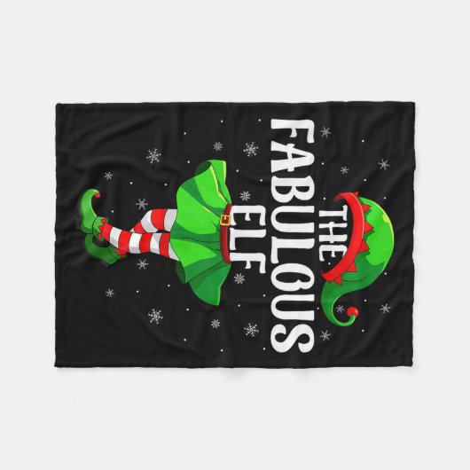 Fabulous Elf Christmas Girls Women Elf Squad Xmas Fleece Deken (Voorkant (Horizontaal))