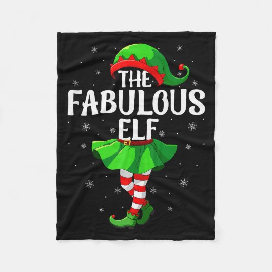 Fabulous Elf Christmas Girls Women Elf Squad Xmas Fleece Deken (Voorkant)
