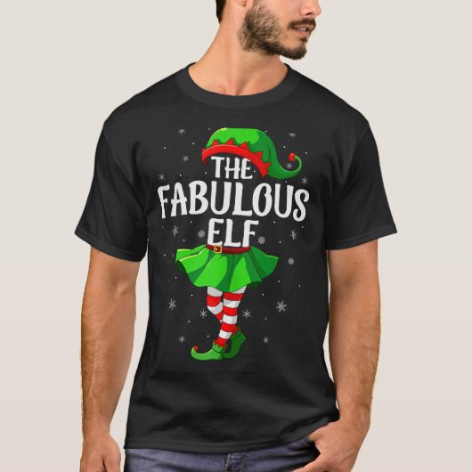 Fabulous Elf Christmas Girls Women Elf Squad Xmas  T-shirt (Voorkant)