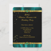 Fabulous Emerald Green Gold Heels Birthday Party Kaart (Achterkant)