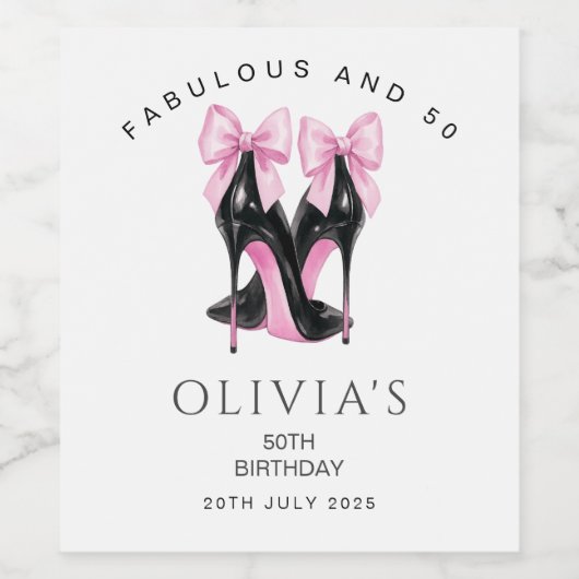 Fabulous en 50 aangepaste naam en datum wijn etiket (Enkel label)