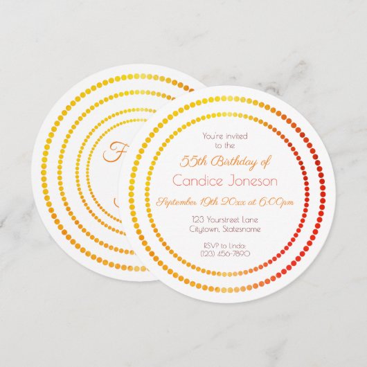 Fabulous en 55 Wit Sinaasappel Rood Geel Kaart (Voorkant / Achterkant)