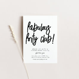 Fabulous en veertig Club Verjaardag Uitnodigen Sja Kaart