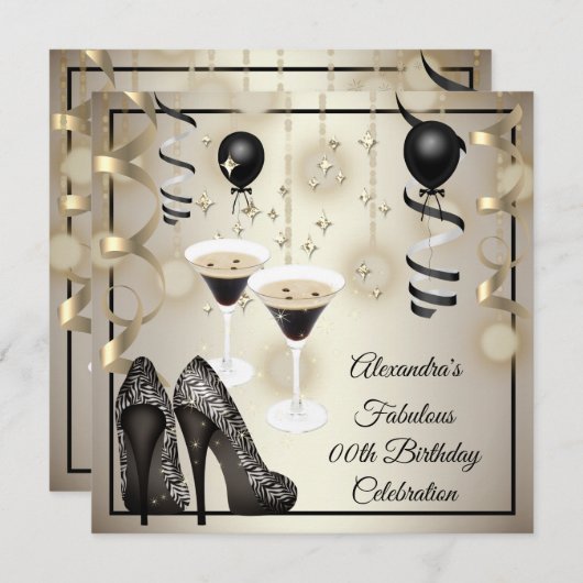 Fabulous Espresso Martini Heels Party Save The Date (Voorkant / Achterkant)