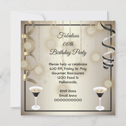 Fabulous Espresso Martini Heels Party Save The Date (Achterkant)