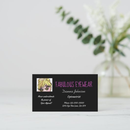 " Fabulous Eyewear" DIVA-Visitekaartjes Visitekaartje (Staand voorkant)