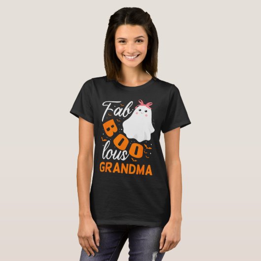 Fabulous Faboolous Grandma Ghost Halloween  T-shirt (Voorkant volledig)
