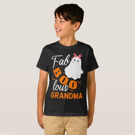 Fabulous Faboolous Grandma Ghost Halloween  T-shirt (Voorkant volledig)