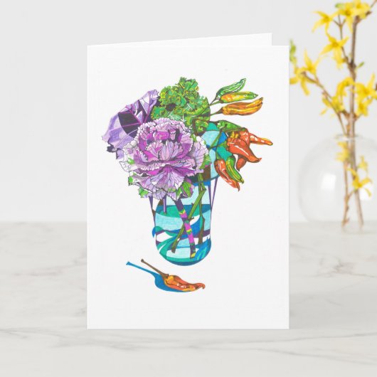 Fabulous Fall Vegetal Bouquet Kaart (Gele Bloem)