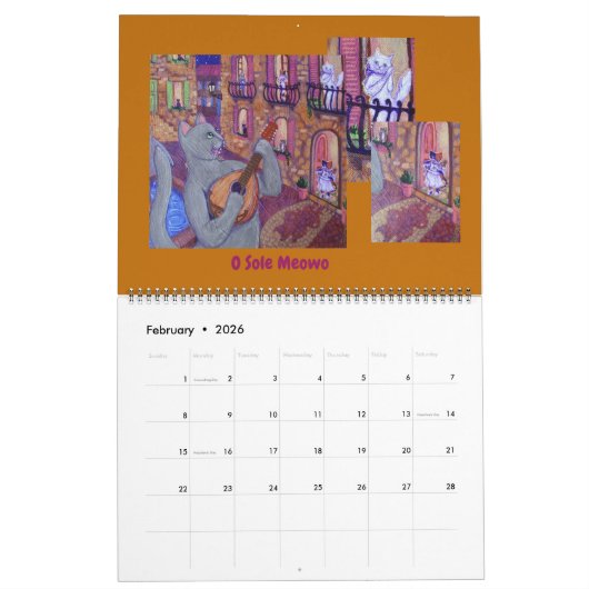 Fabulous Felines 2026 Cartoon Cats Kalender (Feb 2026)