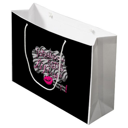 Fabulous Fierce & 50 Large Gift Bag Cadeautasje (Voorkant Gekanteld)