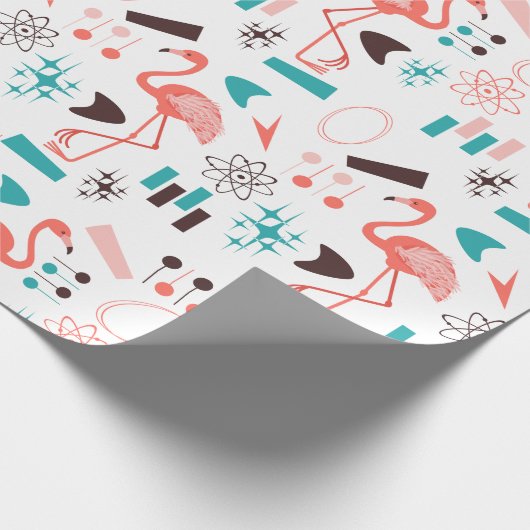 Fabulous Fifties Flamingos Cadeaupapier (Hoek)
