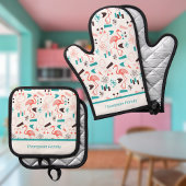 Fabulous Fifties Flamingos Ovenwant & Pannenlap Set