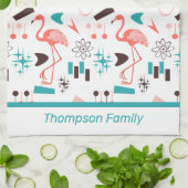 Fabulous Fifties Flamingos Theedoek (Gevouwen)