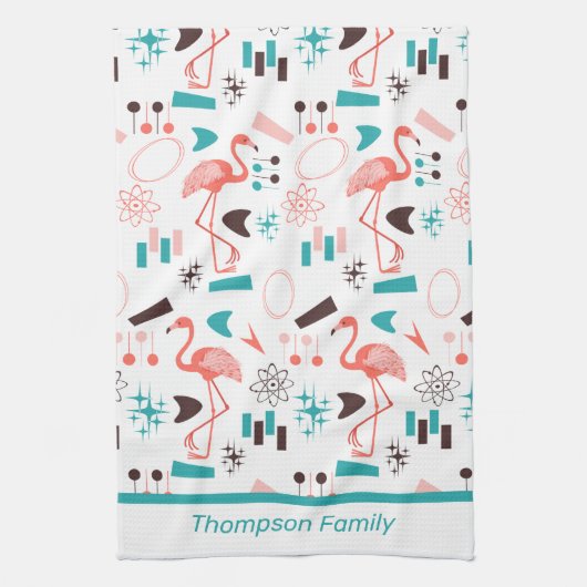 Fabulous Fifties Flamingos Theedoek (Verticaal)
