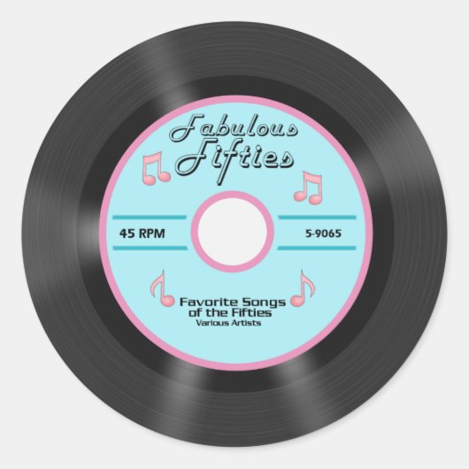 Fabulous Fifties Ronde Sticker (Voorkant)