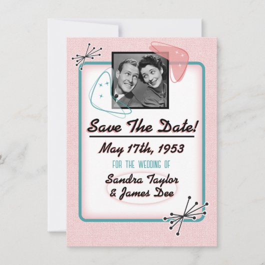 Fabulous Fifties Save the Date Kaart (Voorkant)