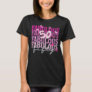 Fabulous Fifty Balloon Pink 50e verjaardag T-shirt