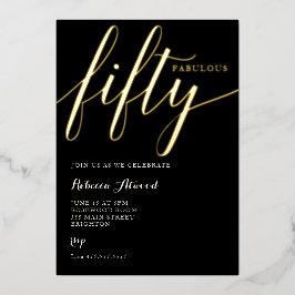 Fabulous Fifty BIrthday Folie Uitnodiging