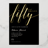 Fabulous Fifty BIrthday Folie Uitnodiging (Voorkant)