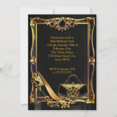 Fabulous Fifty Black Gold high Heel handbag Gems Kaart (Achterkant)