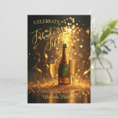 Fabulous Fifty Celebration Champagne Streamers Kaart (Staand voorkant)