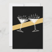 Fabulous Fifty Cocktail Zwart Goud 50ste Verjaarda Kaart (Achterkant)
