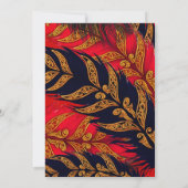 Fabulous Fifty Five Birthday Red Gold Feathers Kaart (Achterkant)