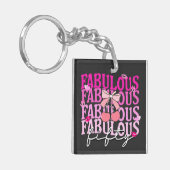 Fabulous Fifty Pink Gradient Cherry Bow Verjaardag Sleutelhanger (Voorkant Links)