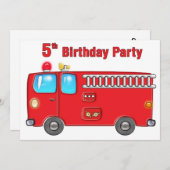 Fabulous Fire Truck 5th Birthday Kaart (Voorkant / Achterkant)