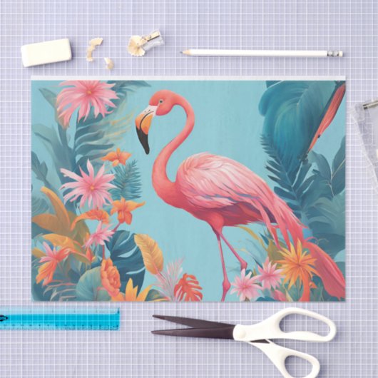 Fabulous Flamingo Decoupage Tissue Paper Tissuepapier (Craft)