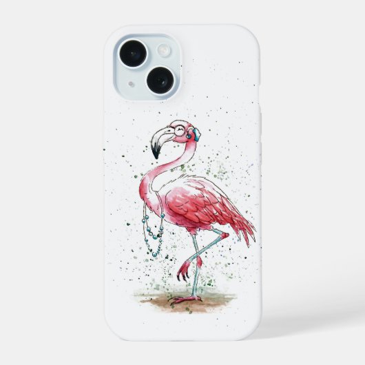 Fabulous Flamingo iPhone 15 Case (Achterkant)