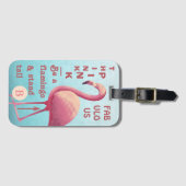 Fabulous Flamingo Paining with Quotes Bagagelabel (Voorkant (horizontaal))