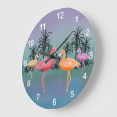 Fabulous Flamingos Clock Grote Klok (Hoek)