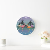 Fabulous Flamingos Clock Ronde Klok (Huis)