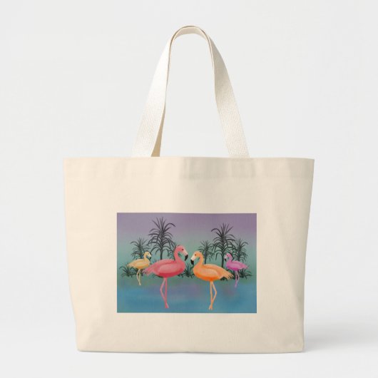Fabulous Flamingos Grote Tote Bag (Voorkant)