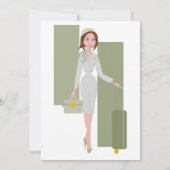 Fabulous Flight Attendant Invitation in Green Kaart (Achterkant)