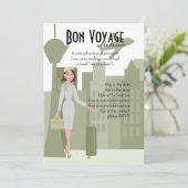 Fabulous Flight Attendant Invitation in Green Kaart (Staand voorkant)