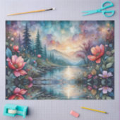 Fabulous Floral Colorful Stream Landscape Tissuepapier (Craft)