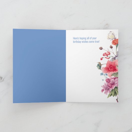 Fabulous Floral & Patchwork Birthday Kaart (Binnen)