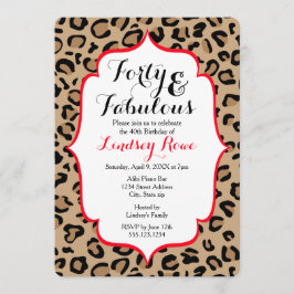 Fabulous Forty Leopard Print Kaart