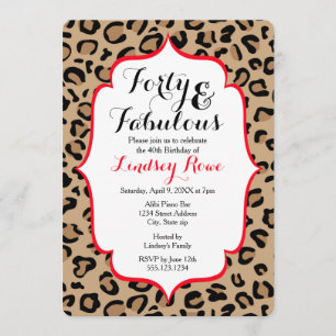 Fabulous Forty Leopard Print Kaart