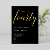 Fabulous Fourty BIrthday Foil Invitation Folie Uitnodiging (Staand Voorkant)