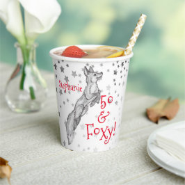 Fabulous Foxy 50th Birthday Black White Fox Papieren Bekers