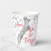 Fabulous Foxy 50th Birthday Black White Fox Papieren Bekers (Achterkant)