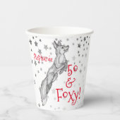 Fabulous Foxy 50th Birthday Black White Fox Papieren Bekers (Voorkant)