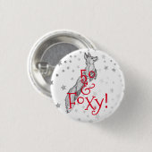Fabulous Foxy 50th Birthday Black White Fox Ronde Button 3,2 Cm (Voorkant /achterkant)