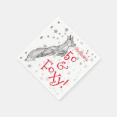 Fabulous Foxy 50th Birthday Black White Fox Servet (Hoek)