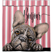 Fabulous Frenchie French Bulldog Shower Curtain Douchegordijn (Voorkant)
