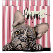Fabulous Frenchie French Bulldog Shower Curtain